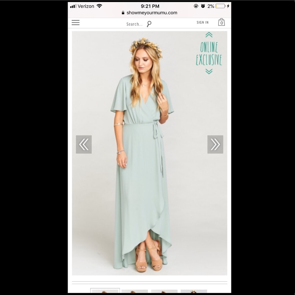 Show Me Your Mumu Sophia Wrap Dress SILVER SAGE